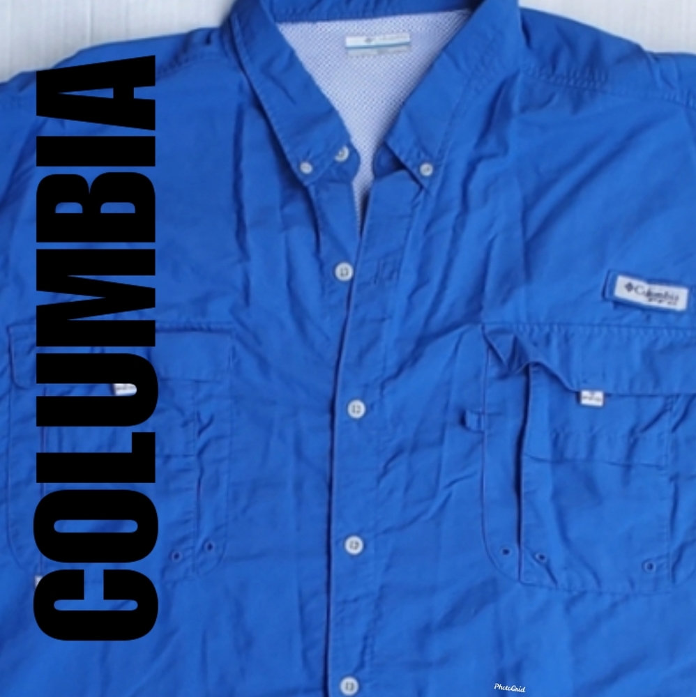 NYE SALE - Columbia Blue Omni Shade Shirt SZ 4XL